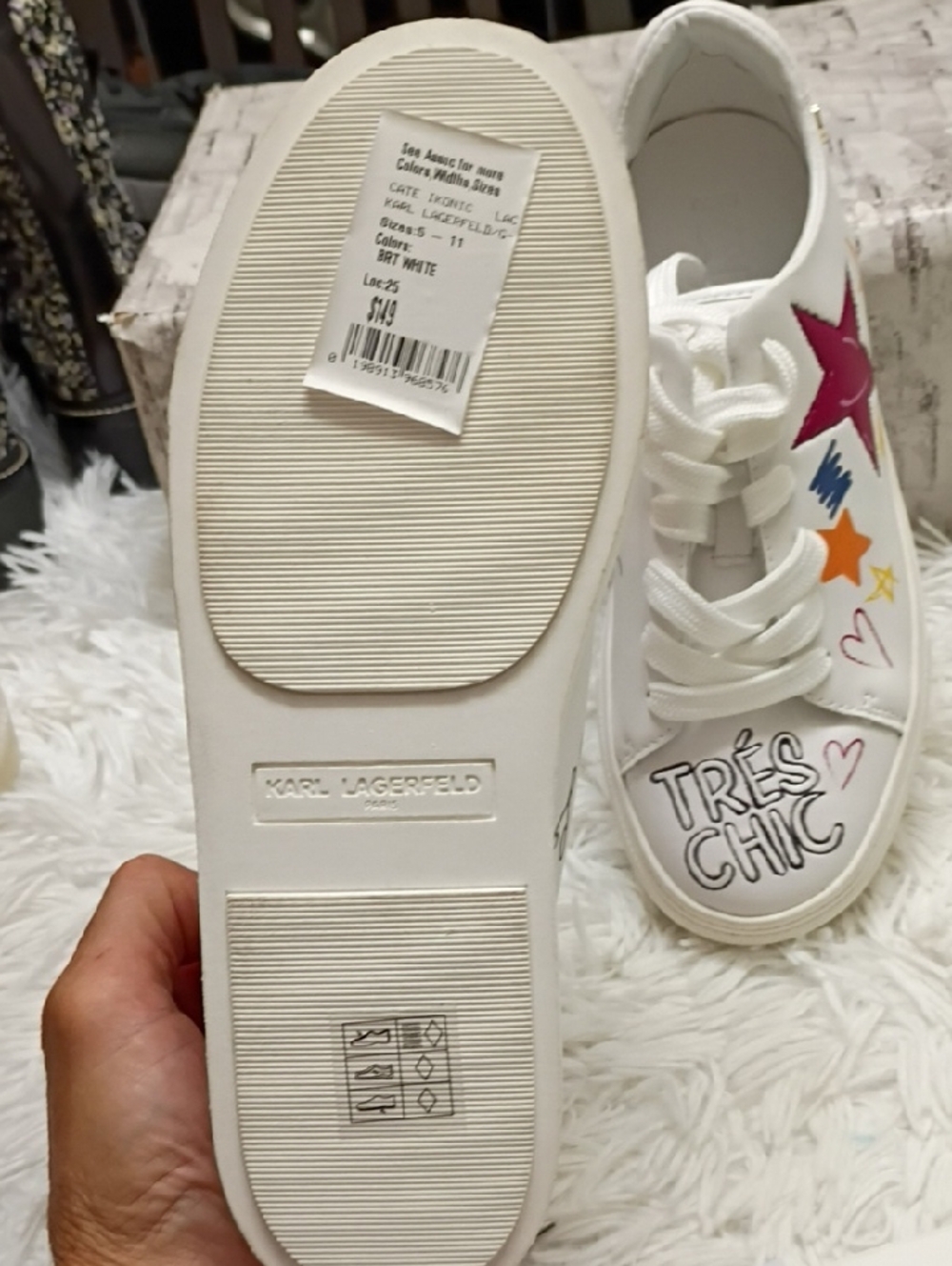 Karl Lagerfeld Cate Ikonic Sneakers Women's Sz 7m 🆕 $149 - Picture 5 of 11